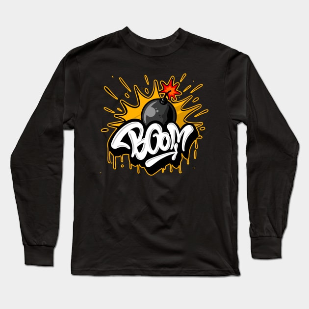 boom exploded Long Sleeve T-Shirt by radiobooms